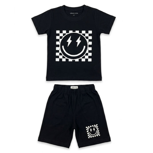 Boys' "Electric Smile" Black Streetwear Set