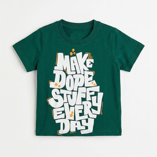 Boys' "Make Dope Stuff" – Forest Green Graphic Tee