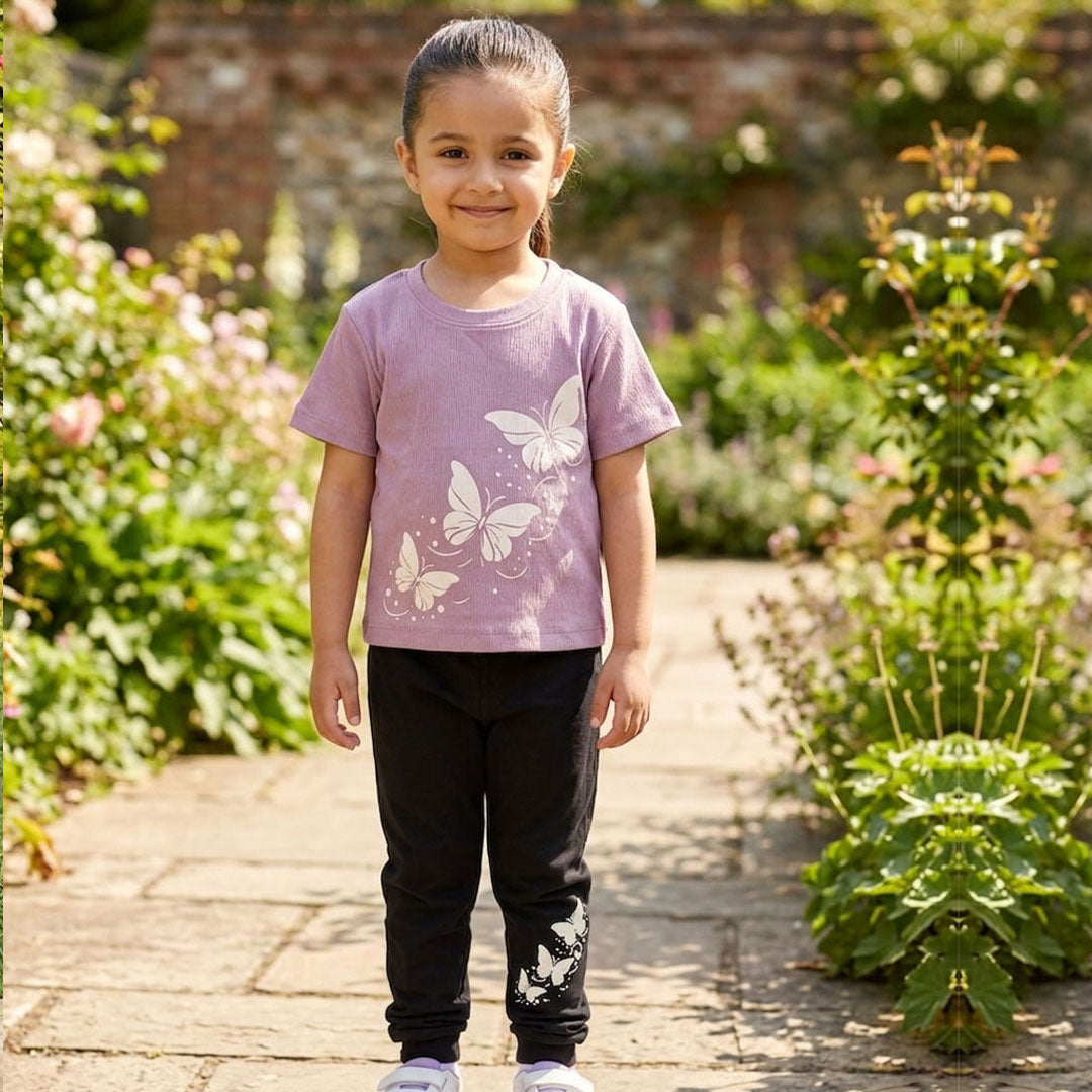 Enchanted Flutter Two-Piece Graphic T-Shirt and Pants Combo