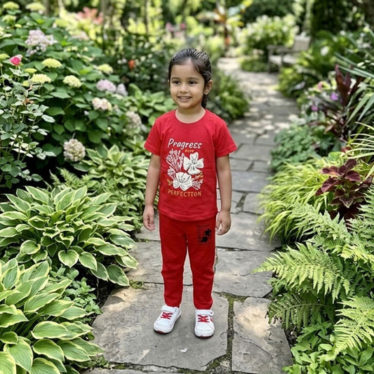 "Progress Over Perfection" Girls' Crimson Red Play Set