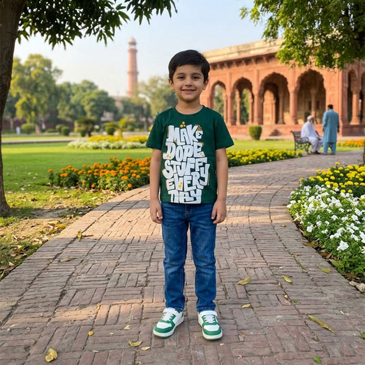 Boys' "Make Dope Stuff" – Forest Green Graphic Tee